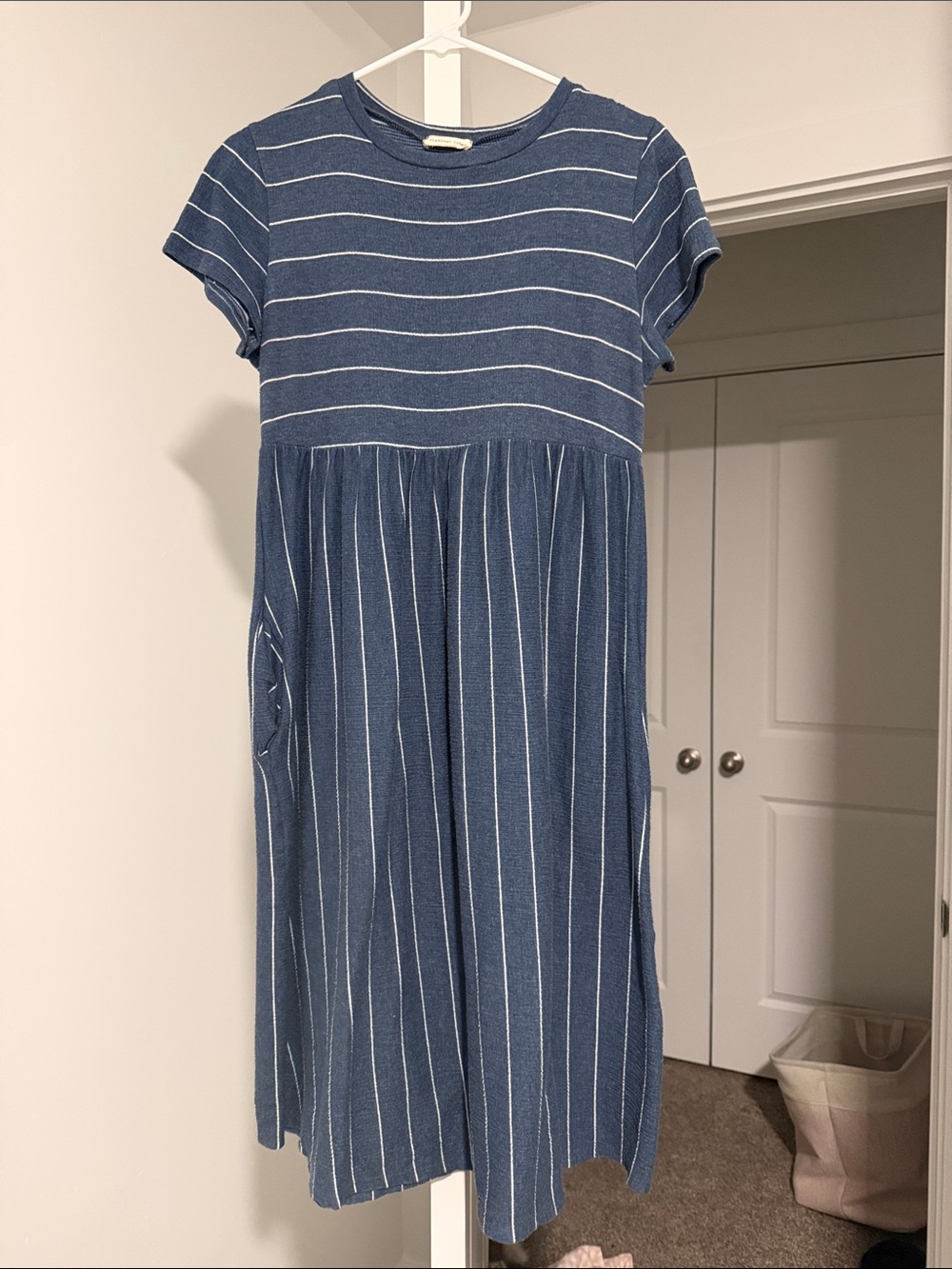 Flamingo Urban Blue Striped Midi Dress